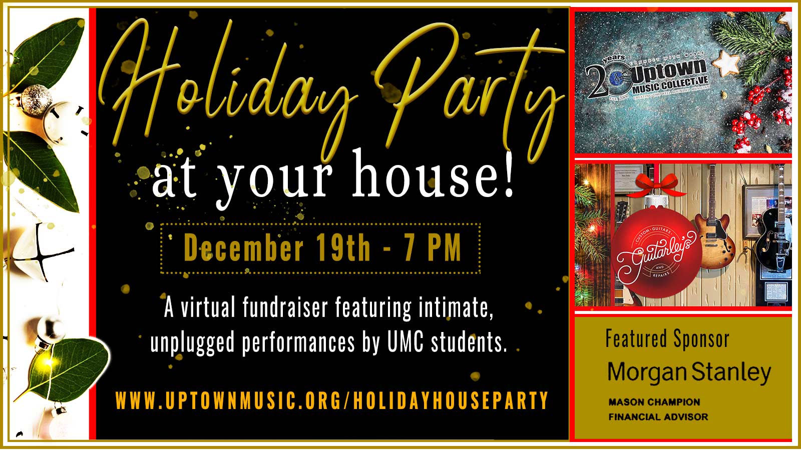 We are having a Holiday Party Fundraiser December 19th - 7 Pm