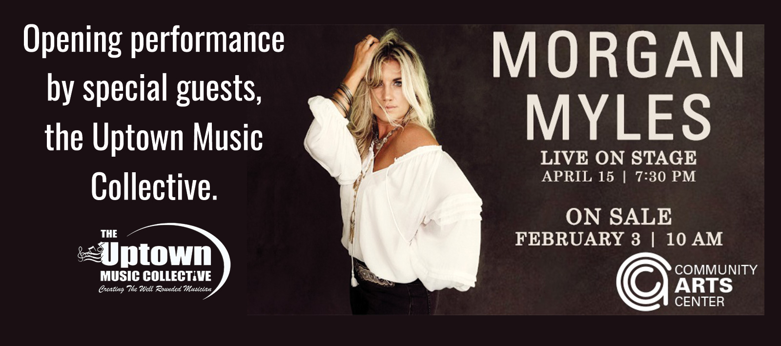 Morgan Myles Live on Stage at the Community Arts Center on April 15, 2023.